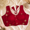 Rani Pink Designer Silk Blend Embroidered Blouse